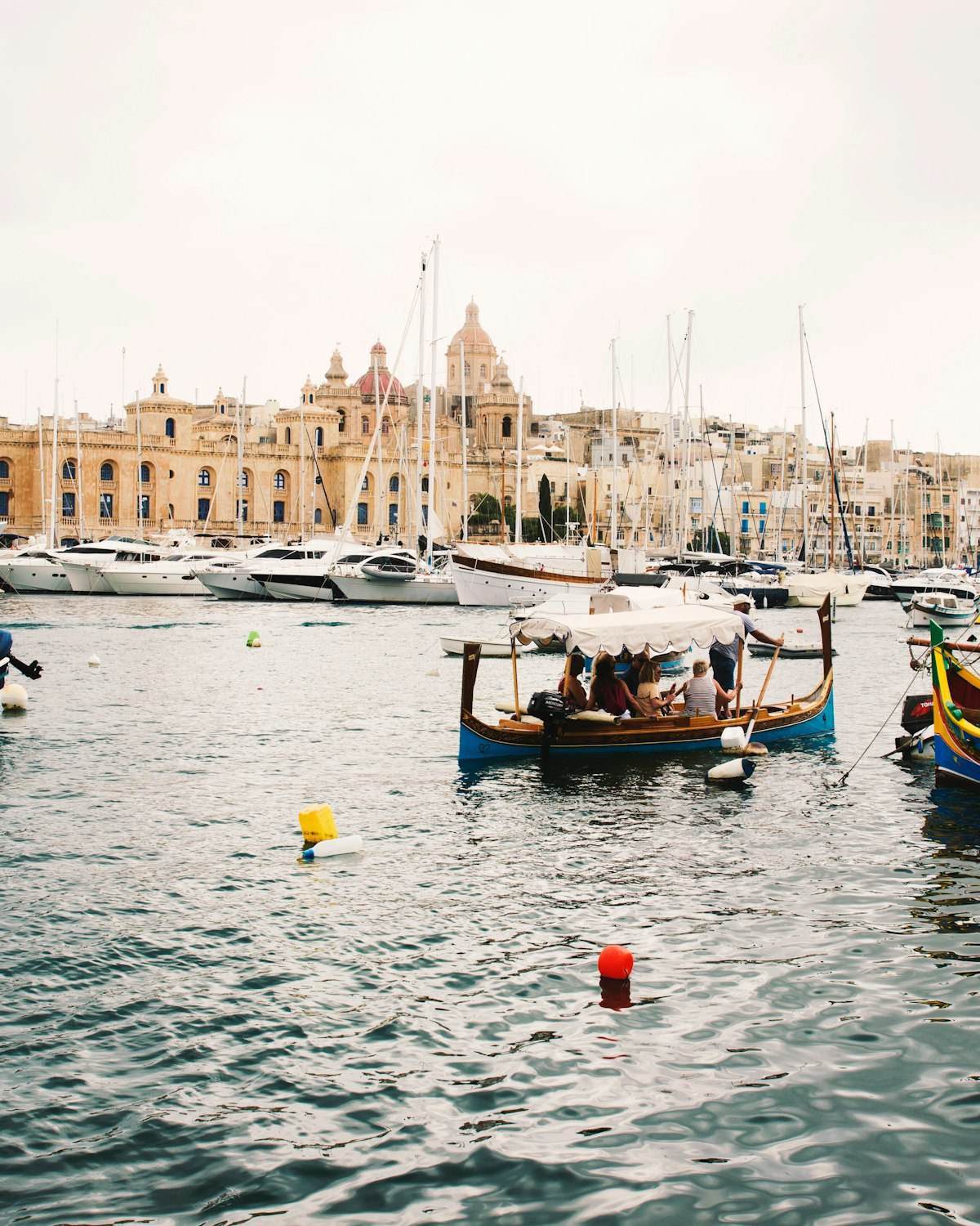 Fishing boats moored in a harbour
